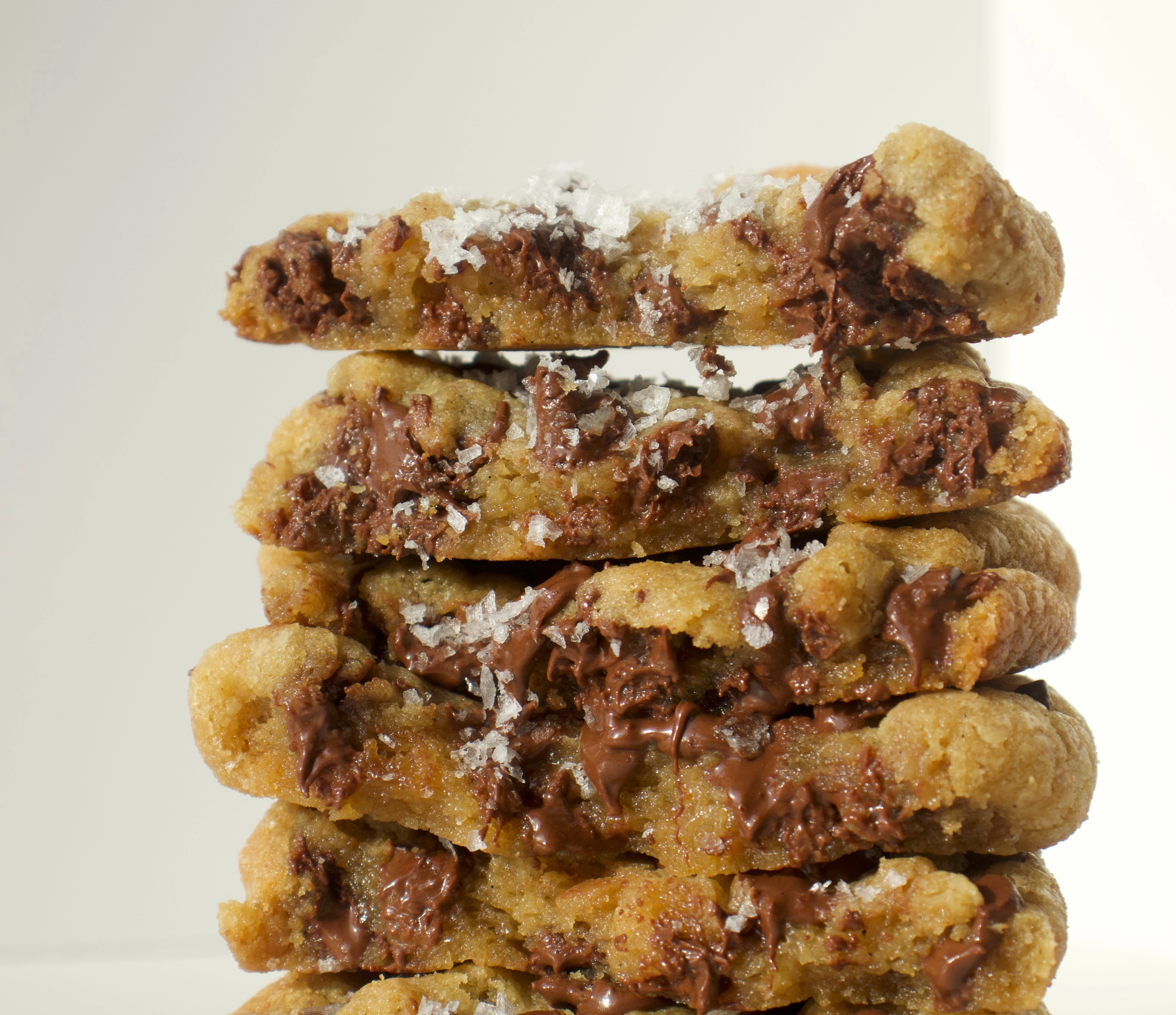 A stack of Chubby Bunny chocolate chip cookies